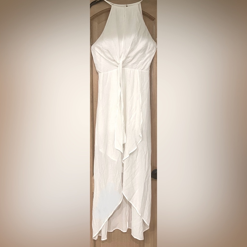CHARME U White Halter Hi Lo Dress Size M
